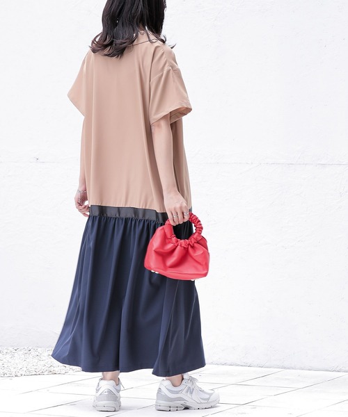 n'OrLABEL(ノアールレーベル)の「配色切替シャツワンピース(シャツワンピース・レディース・ベージュ/チャコール/ブラック・2/1)」の10枚目の写真