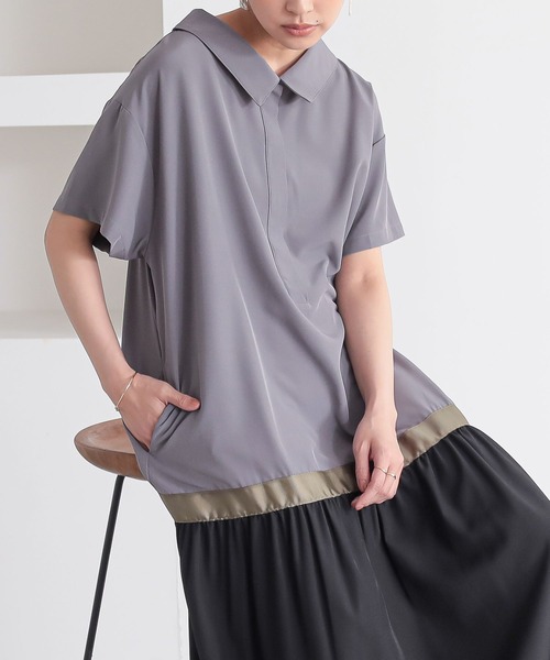 n'OrLABEL(ノアールレーベル)の「配色切替シャツワンピース(シャツワンピース・レディース・ベージュ/チャコール/ブラック・2/1)」の17枚目の写真