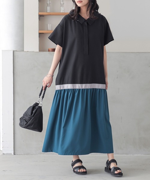 n'OrLABEL(ノアールレーベル)の「配色切替シャツワンピース(シャツワンピース・レディース・ベージュ/チャコール/ブラック・2/1)」の22枚目の写真