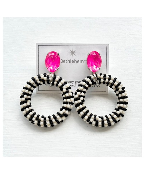 tone(トーン)の「【Bethlehem】アーバンリングピアス(MA)(ピアス(両耳用)・レディース・イエロー/ブルー/オレンジ/ピンク/グリーン/パープル・FREE)」の6枚目の写真