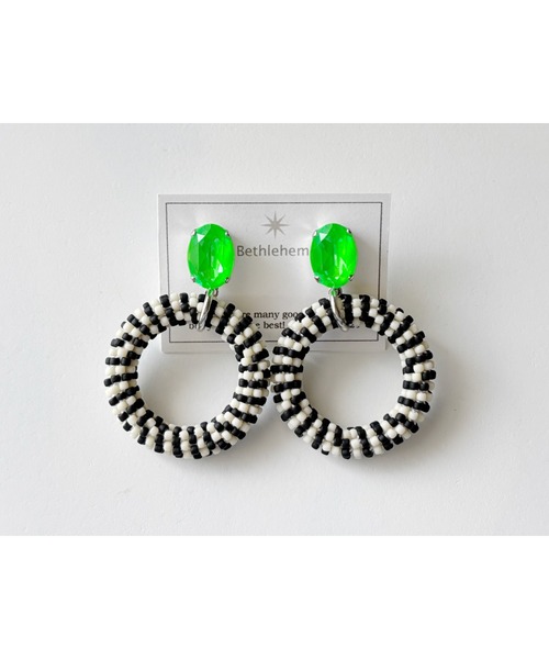 tone(トーン)の「【Bethlehem】アーバンリングピアス(MA)(ピアス(両耳用)・レディース・イエロー/ブルー/オレンジ/ピンク/グリーン/パープル・FREE)」の2枚目の写真