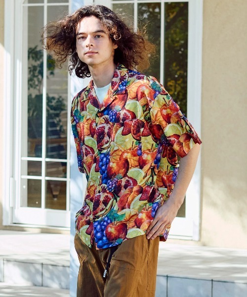 シャーリングチェック 総柄プリント 半袖O/Pシャツ（シャツ/ブラウス