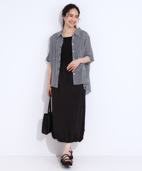 Cutie Blonde（キューティーブロンド）の「大人のシアー感 ゆるさらポンチョシャツ（シャツ/ブラウス・レディース・ブラック/イエロー系その他/ブラウン系その他5/ネイビー系2/ブラック系2/ホワイト系9・00）」の9枚目の写真