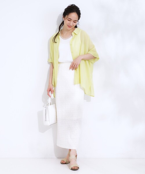 Cutie Blonde（キューティーブロンド）の「大人のシアー感 ゆるさらポンチョシャツ（シャツ/ブラウス・レディース・ブラック/イエロー系その他/ブラウン系その他5/ネイビー系2/ブラック系2/ホワイト系9・00）」の21枚目の写真