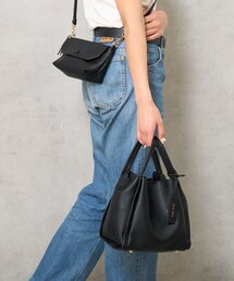 【cache cache カシュカシュ】ミニショルダー付ソフトレザー調ミニバッグ