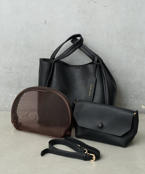 BIRTHDAY BAR(バースデイバー)の「【cache cache カシュカシュ】ミニショルダー付ソフトレザー調ミニバッグ(トートバッグ・レディース・シルバー/ブラック/ベージュ/ダークグレー・0)」の12枚目の写真