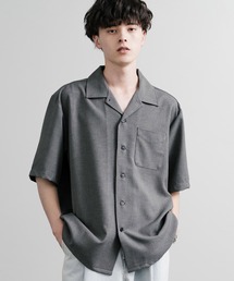 Upscape Audience アップスケープオーディエンス 日本製 国産 Naturemier ナチュレミアTECHリネンライクトロワッシャーオープンカラーハーフスリーブシャツ AUD6604