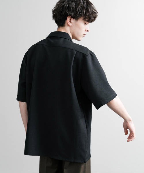 Audience（オーディエンス）の「Upscape Audience アップスケープオーディエンス 日本製 国産 Naturemier ナチュレミアTECHリネンライクトロワッシャーオープンカラーハーフスリーブシャツ AUD6604（シャツ/ブラウス・メンズ・ウッド/サンドベージュ/グレー/ブラック・M/L）」の5枚目の写真