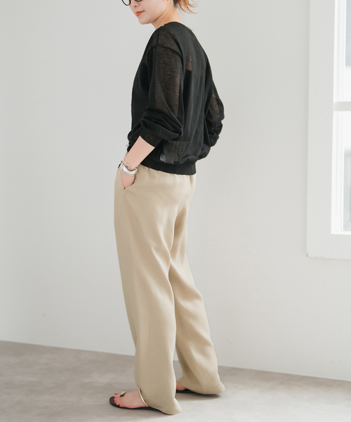 Spick & Span（スピックアンドスパン）の「ワッシャーサテンイージーパンツ（その他パンツ・レディース・ベージュ/ブラック/チャコールグレー・36/38/40）」の7枚目の写真