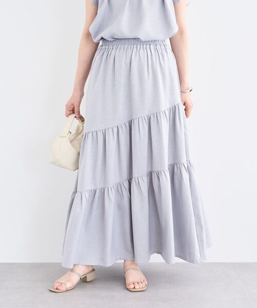 ELENCARE DUE（エレンカーレデュエ）の「・ELENCARE DUE リネンライクフレアスカート（スカート・レディース・アイボリー/グレー/チャコールグレー/グリーン・FREE）」の3枚目の写真