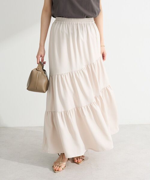 ELENCARE DUE（エレンカーレデュエ）の「・ELENCARE DUE リネンライクフレアスカート（スカート・レディース・アイボリー/グレー/チャコールグレー/グリーン・FREE）」の2枚目の写真