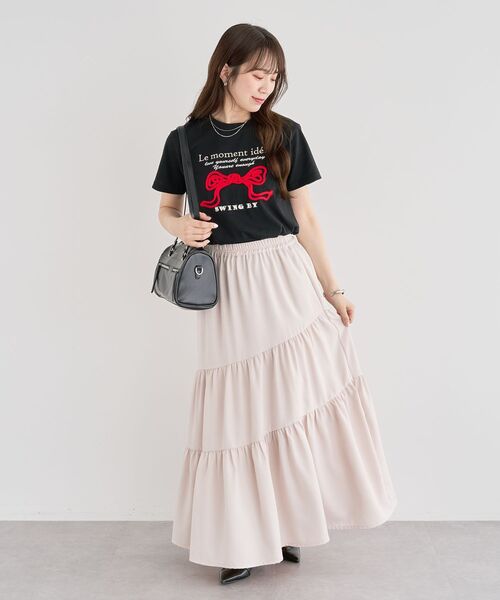 ELENCARE DUE（エレンカーレデュエ）の「・ELENCARE DUE リネンライクフレアスカート（スカート・レディース・アイボリー/グレー/チャコールグレー/グリーン・FREE）」の10枚目の写真