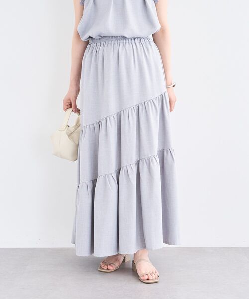 ELENCARE DUE（エレンカーレデュエ）の「・ELENCARE DUE リネンライクフレアスカート（スカート・レディース・アイボリー/グレー/チャコールグレー/グリーン・FREE）」の12枚目の写真