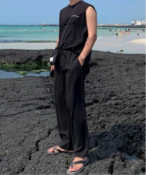 NOWLE（ノウル）の「【NOWLE】カリフォルニア サマー ビーチ バックプリント ノースリーブ（タンクトップ・メンズ・ブラック/ホワイト・FREE）」の10枚目の写真