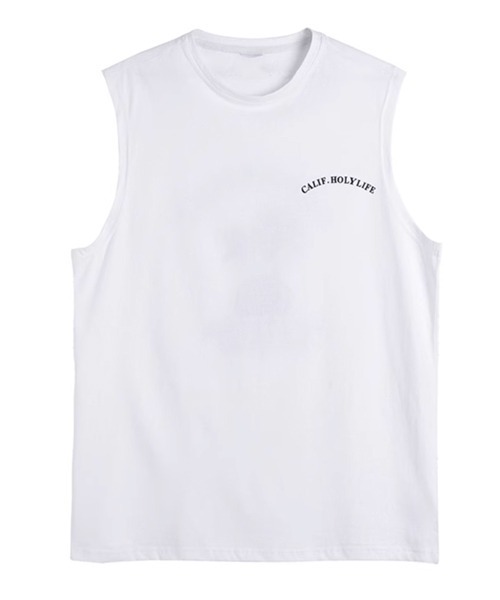 NOWLE（ノウル）の「【NOWLE】カリフォルニア サマー ビーチ バックプリント ノースリーブ（タンクトップ・メンズ・ブラック/ホワイト・FREE）」の15枚目の写真