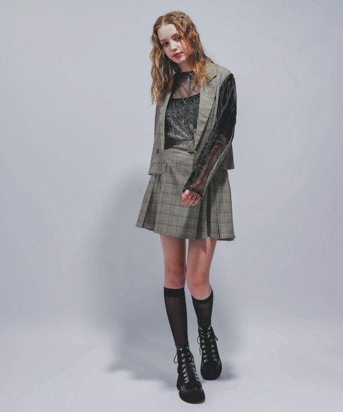 HARE（ハレ）の「タックプリーツシアージャケット(HARE)（テーラードジャケット・レディース・ブラック/ブラウン・FREE）」の11枚目の写真