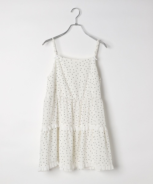 repipi armario（レピピ アルマリオ）の「【girly line】ティアードキャミワンピース（ワンピース・キッズ・ブラック系その他/ホワイト系その他/ホワイト/ブラック系その他2・MEDIUM/SMALL/LARGE）」の2枚目の写真