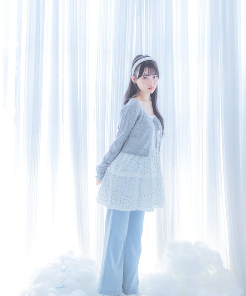 repipi armario（レピピ アルマリオ）の「【girly line】ティアードキャミワンピース（ワンピース・キッズ・ブラック系その他/ホワイト系その他/ホワイト/ブラック系その他2・MEDIUM/SMALL/LARGE）」の14枚目の写真