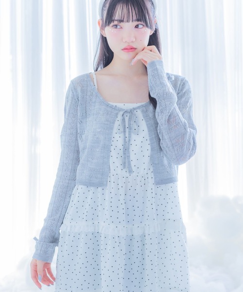 repipi armario（レピピ アルマリオ）の「【girly line】ティアードキャミワンピース（ワンピース・キッズ・ブラック系その他/ホワイト系その他/ホワイト/ブラック系その他2・MEDIUM/SMALL/LARGE）」の16枚目の写真