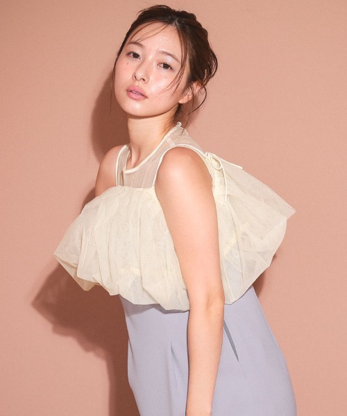 DONOBAN（ドノバン）の「【ANDRESD】balloon form set dress［バルーンフォームセットドレス］（セットアップ・レディース・ベージュ/ベージュ×ブラック/ライトブルー・L/M/S）」の3枚目の写真