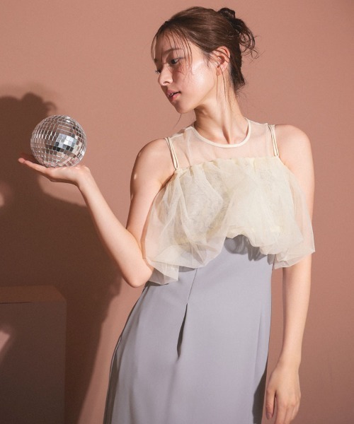DONOBAN（ドノバン）の「【ANDRESD】balloon form set dress［バルーンフォームセットドレス］（セットアップ・レディース・ベージュ/ベージュ×ブラック/ライトブルー・L/M/S）」の15枚目の写真
