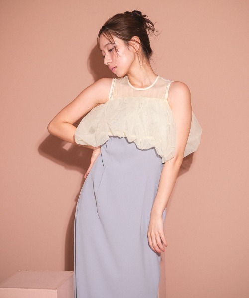 DONOBAN（ドノバン）の「【ANDRESD】balloon form set dress［バルーンフォームセットドレス］（セットアップ・レディース・ベージュ/ベージュ×ブラック/ライトブルー・L/M/S）」の19枚目の写真