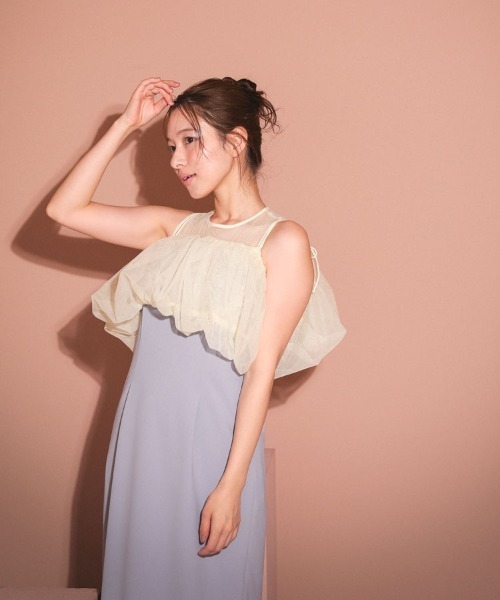 DONOBAN（ドノバン）の「【ANDRESD】balloon form set dress［バルーンフォームセットドレス］（セットアップ・レディース・ベージュ/ベージュ×ブラック/ライトブルー・L/M/S）」の13枚目の写真