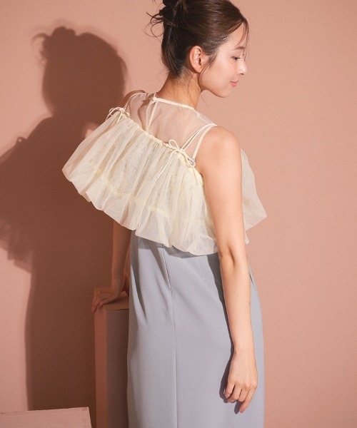 DONOBAN（ドノバン）の「【ANDRESD】balloon form set dress［バルーンフォームセットドレス］（セットアップ・レディース・ベージュ/ベージュ×ブラック/ライトブルー・L/M/S）」の14枚目の写真