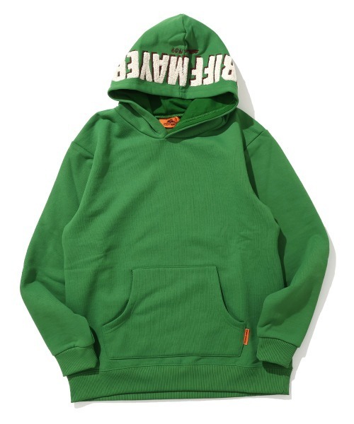 KRIFF MAYER Kid's Collection(クリフメイヤーキッズコレクション)の「サガラ刺繍裏起毛パーカー(フードロゴ)(スウェット・キッズ・チャコール/ベージュ/パープル/ブラウン/レッド/グリーン/カラフル/ナチュラル・120/130/140/150/160/170)」の6枚目の写真