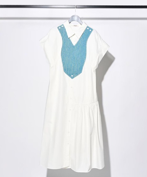 トップス mm5RUMCHE Knit Bonding Shirt / white RUMCHE Knit Bonding Shirt / white