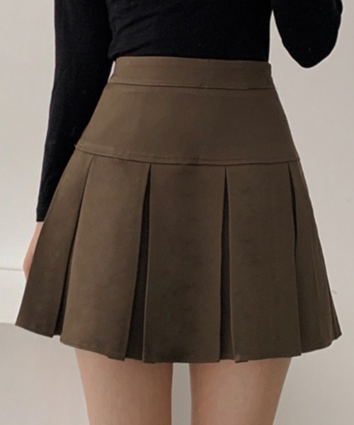 yuue' ( wear )（ユーイ）の「ボックスプリーツミニスカート インナーパンツ付き（スカート・レディース・グレー/ブラック/ブラウン・S/M/L）」の3枚目の写真