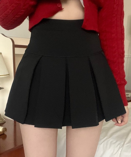 yuue' ( wear )（ユーイ）の「ボックスプリーツミニスカート インナーパンツ付き（スカート・レディース・グレー/ブラック/ブラウン・S/M/L）」の2枚目の写真