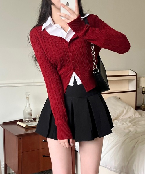 yuue' ( wear )（ユーイ）の「ボックスプリーツミニスカート インナーパンツ付き（スカート・レディース・グレー/ブラック/ブラウン・S/M/L）」の6枚目の写真