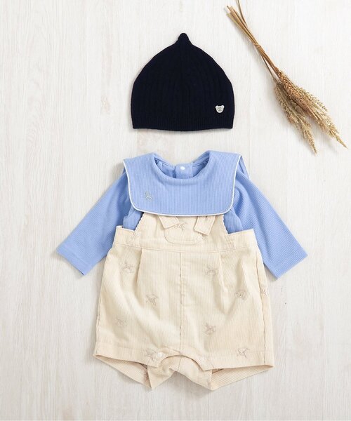 apres les cours（アプレレクール）の「セーラー衿ボディースーツ（ロンパース・キッズ・ブルー/アイボリー・70/80）」の8枚目の写真