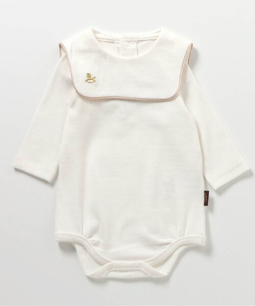 apres les cours（アプレレクール）の「セーラー衿ボディースーツ（ロンパース・キッズ・ブルー/アイボリー・70/80）」の5枚目の写真