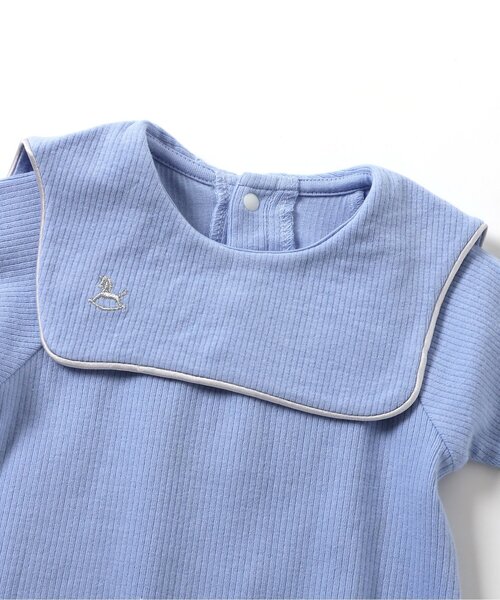 apres les cours（アプレレクール）の「セーラー衿ボディースーツ（ロンパース・キッズ・ブルー/アイボリー・70/80）」の10枚目の写真