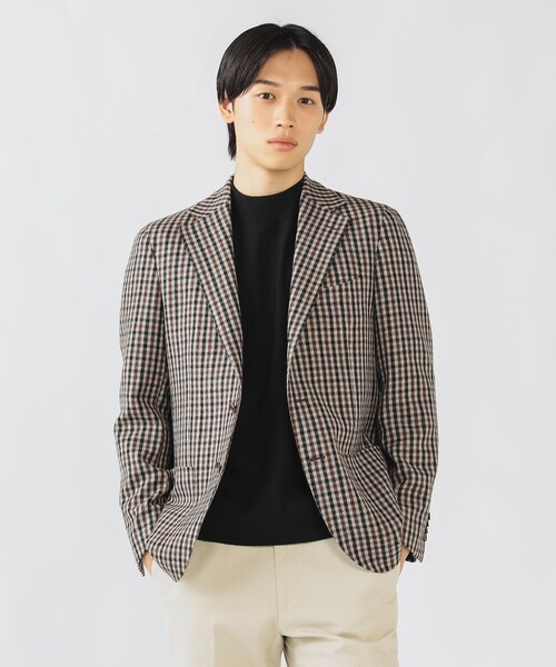 セール】シェパードチェック 3ボタン ジャケット（テーラード
