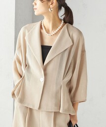 ships little black（シップスリトルブラック）の「troisiemeCHACO:〈洗濯機可能〉メッシュ 半袖 ジャケット（スーツジャケット）」