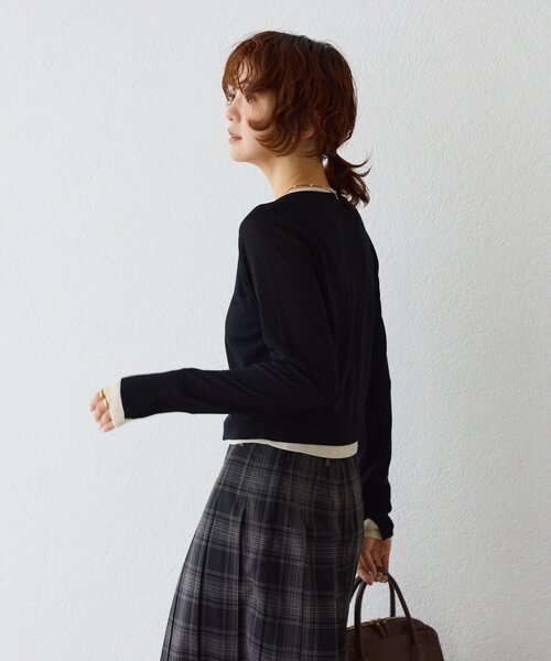 RIVE DROITE（リヴドロワ）の「【こなれ感抜群】フェイクレイヤードカーディガン（カーディガン/ボレロ・レディース・レッド/ブラック・FREE）」の13枚目の写真