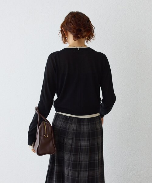 RIVE DROITE（リヴドロワ）の「【こなれ感抜群】フェイクレイヤードカーディガン（カーディガン/ボレロ・レディース・レッド/ブラック・FREE）」の12枚目の写真