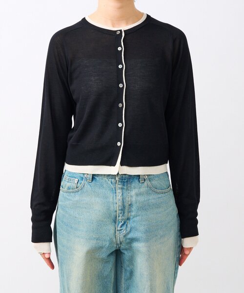 RIVE DROITE（リヴドロワ）の「【こなれ感抜群】フェイクレイヤードカーディガン（カーディガン/ボレロ・レディース・レッド/ブラック・FREE）」の9枚目の写真