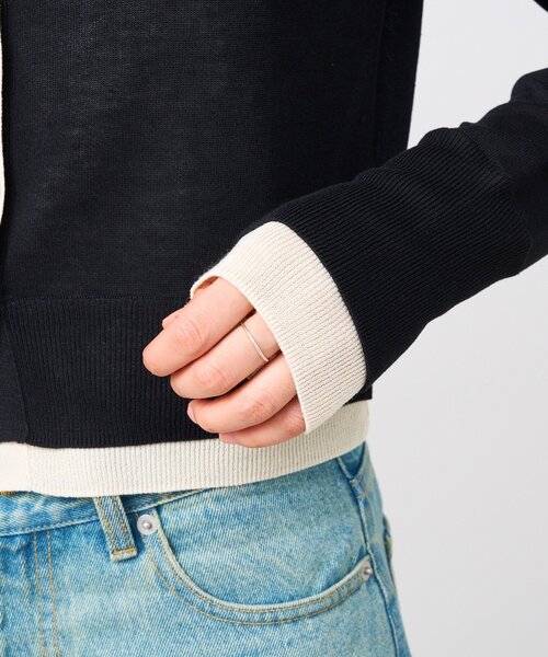 RIVE DROITE（リヴドロワ）の「【こなれ感抜群】フェイクレイヤードカーディガン（カーディガン/ボレロ・レディース・レッド/ブラック・FREE）」の5枚目の写真