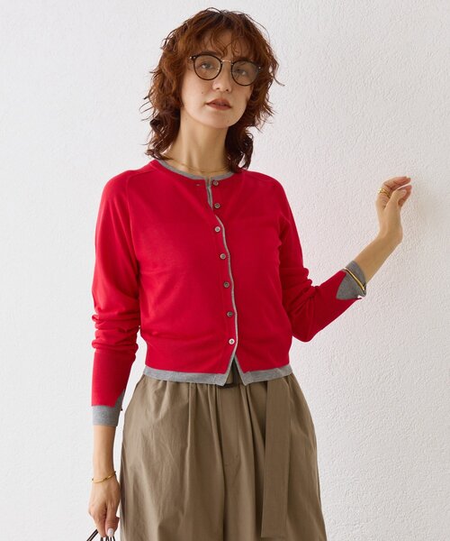 RIVE DROITE（リヴドロワ）の「【こなれ感抜群】フェイクレイヤードカーディガン（カーディガン/ボレロ・レディース・レッド/ブラック・FREE）」の22枚目の写真