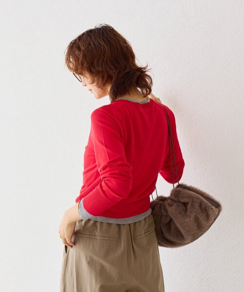 RIVE DROITE（リヴドロワ）の「【こなれ感抜群】フェイクレイヤードカーディガン（カーディガン/ボレロ・レディース・レッド/ブラック・FREE）」の20枚目の写真