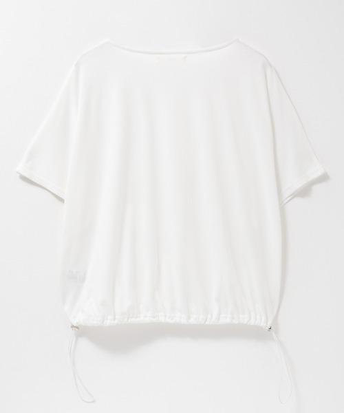 Mac-House(マックハウス)の「Idnes 裾ドロストカットソー(Tシャツ/カットソー・レディース・ブルー/オフホワイト/ブラック・M)」の4枚目の写真