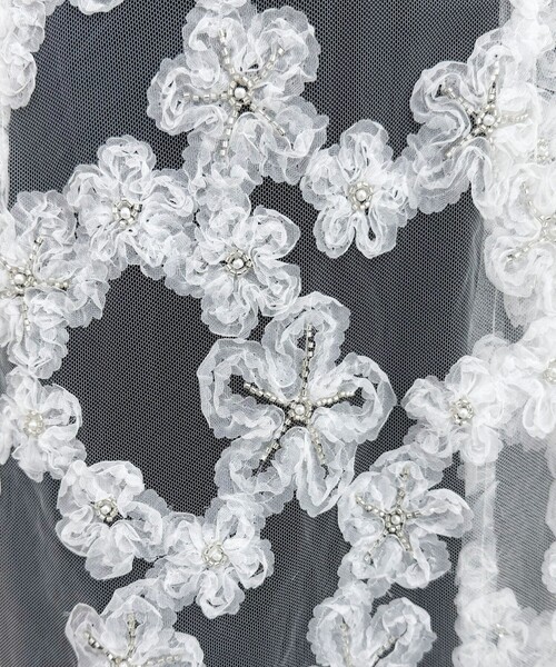 fredy emue（フレディエミュ）の「フラワーモチーフレイヤードスカート（スカート・レディース・オフホワイト/ブラック・38）」の18枚目の写真