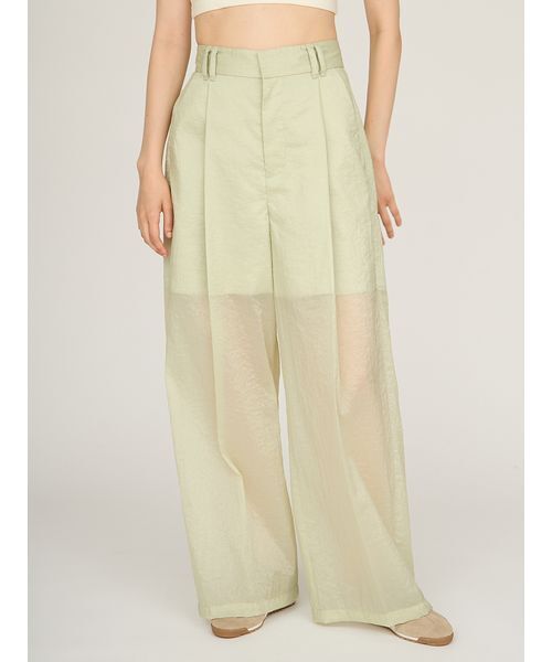 emmi（エミ）の「シアーワイドタックパンツ（その他パンツ・レディース・ミント/ネイビー/ベージュ・1/0）」の5枚目の写真