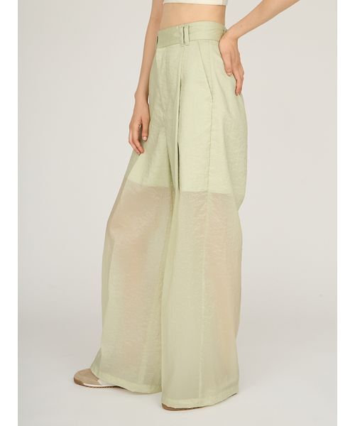 emmi（エミ）の「シアーワイドタックパンツ（その他パンツ・レディース・ミント/ネイビー/ベージュ・1/0）」の7枚目の写真