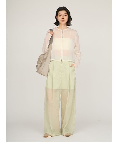 emmi（エミ）の「シアーワイドタックパンツ（その他パンツ・レディース・ミント/ネイビー/ベージュ・1/0）」の12枚目の写真