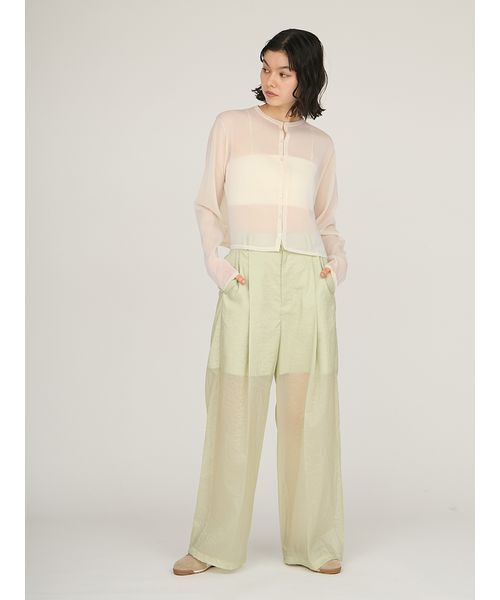 emmi（エミ）の「シアーワイドタックパンツ（その他パンツ・レディース・ミント/ネイビー/ベージュ・1/0）」の14枚目の写真